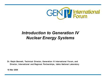 Introduction to Generation IV Nuclear Energy Systems