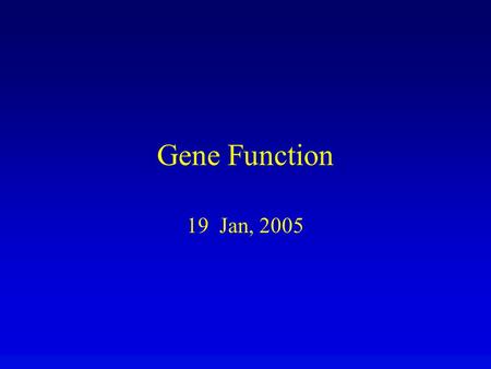 Gene Function 19 Jan, 2005. Transfer of information DNA  RNA  polypeptide Complementary base pairing transfers information –during transcription to.
