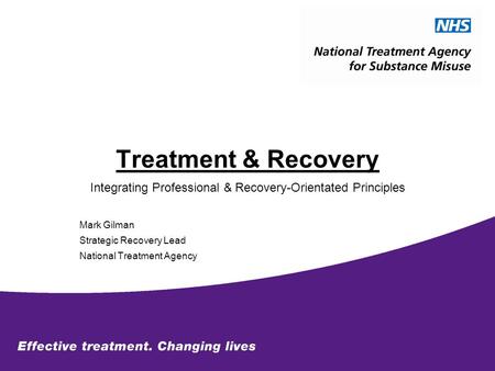 Integrating Professional & Recovery-Orientated Principles