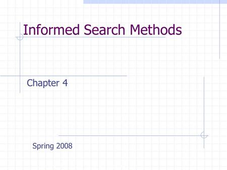 Informed Search Methods Copyright, 1996 © Dale Carnegie & Associates, Inc. Chapter 4 Spring 2008.