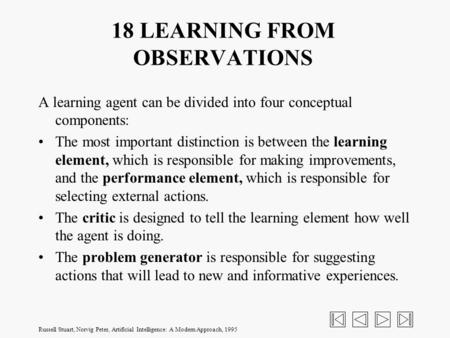 18 LEARNING FROM OBSERVATIONS