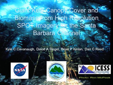 Giant Kelp Canopy Cover and Biomass from High Resolution SPOT Imagery for the Santa Barbara Channel Kyle C Cavanaugh, David A Siegel, Brian P Kinlan, Dan.
