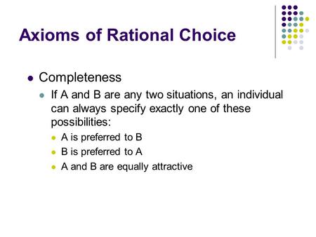 Axioms of Rational Choice