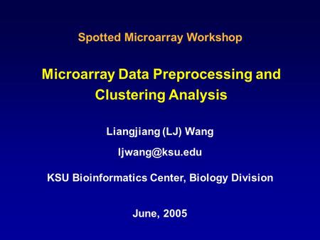 Microarray Data Preprocessing and Clustering Analysis