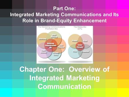 Part One: Integrated Marketing Communications and Its Role in Brand-Equity Enhancement Chapter One: Overview of Integrated Marketing Communication.