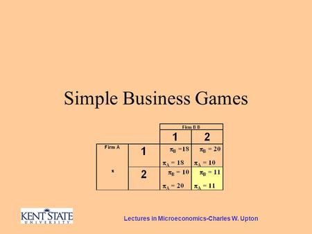 Lectures in Microeconomics-Charles W. Upton Simple Business Games.
