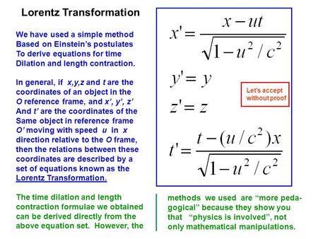 Lorentz Transformation