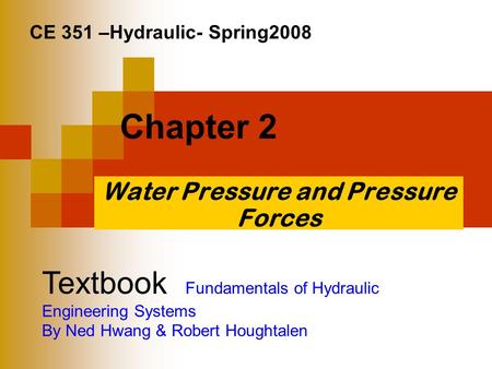Water Pressure and Pressure Forces
