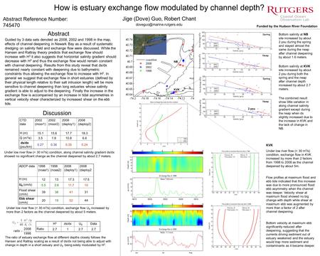 NB KVK How is estuary exchange flow modulated by channel depth? Jige (Dove) Guo, Robert Chant Abstract Reference Number: 745470.