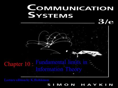 Fundamental limits in Information Theory Chapter 10 :
