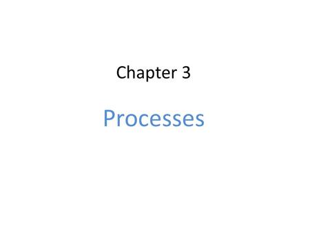 Chapter 3 Processes.