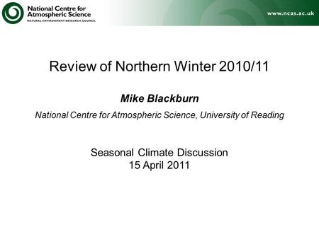 Review of Northern Winter 2010/11