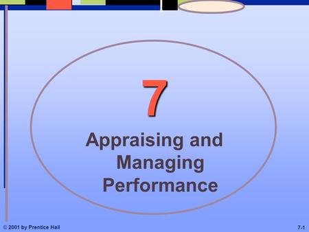 © 2001 by Prentice Hall 7-1 7 Appraising and Managing Performance.
