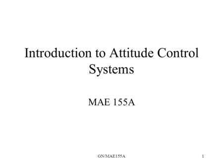 Introduction to Attitude Control Systems