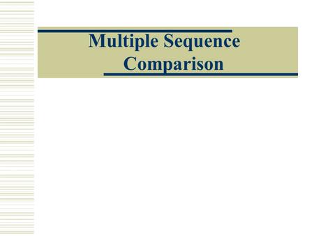 Multiple Sequence Comparison.
