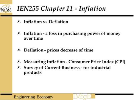 IEN255 Chapter 11 - Inflation