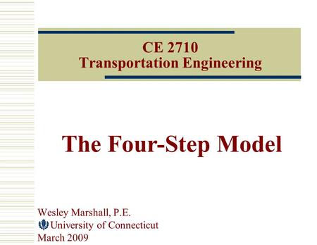 CE 2710 Transportation Engineering