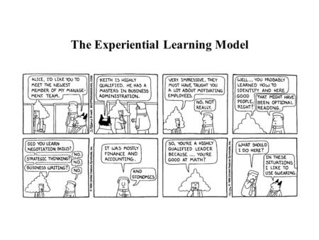 The Experiential Learning Model. Agenda Introductions Learn about management skills Structure of the course Expectations.