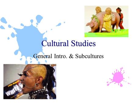 Cultural Studies General Intro. & Subcultures. Cultural Studies: Main Concerns u Subjectivity and power relations (Race, gender, class relations) in culture.