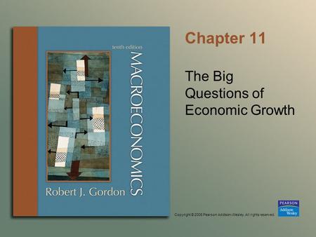 Copyright © 2006 Pearson Addison-Wesley. All rights reserved. Chapter 11 The Big Questions of Economic Growth.