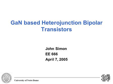 GaN based Heterojunction Bipolar Transistors