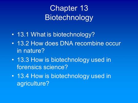 Chapter 13 Biotechnology