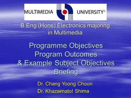 B.Eng (Hons) Electronics majoring in Multimedia