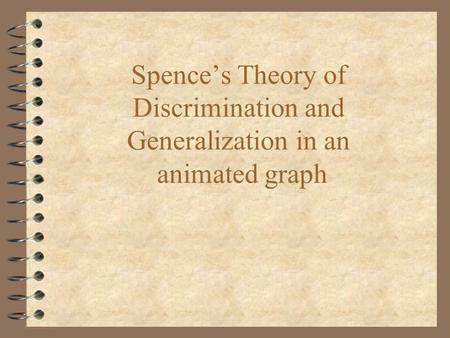 Spence’s Theory of Discrimination and Generalization in an animated graph.