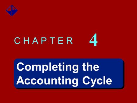 4 C H A P T E R Completing the Accounting Cycle.