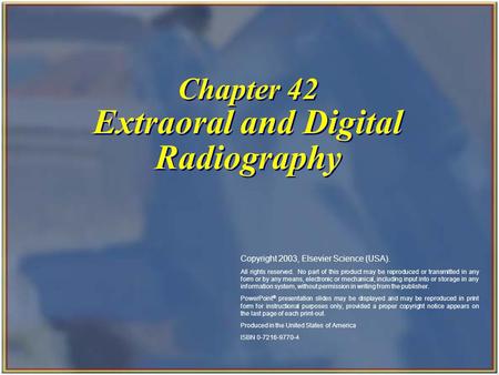 Chapter 42 Extraoral and Digital Radiography