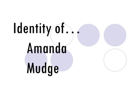 Identity of… Amanda Mudge. Daughter & Sister My immediate family consists of my mom Sally, my dad Dan, and my older brother Steven. I am happy to say.