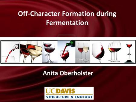 Anita Oberholster Off-Character Formation during Fermentation.
