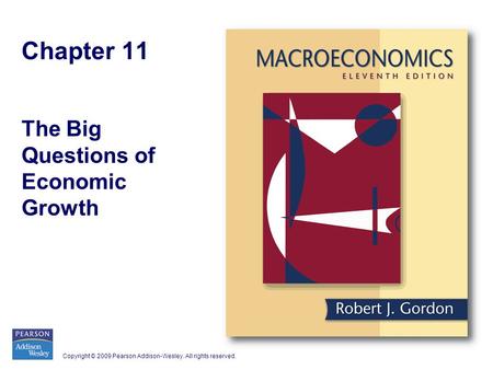 Copyright © 2009 Pearson Addison-Wesley. All rights reserved. Chapter 11 The Big Questions of Economic Growth.