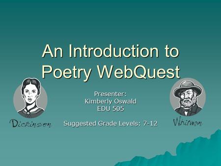 An Introduction to Poetry WebQuest