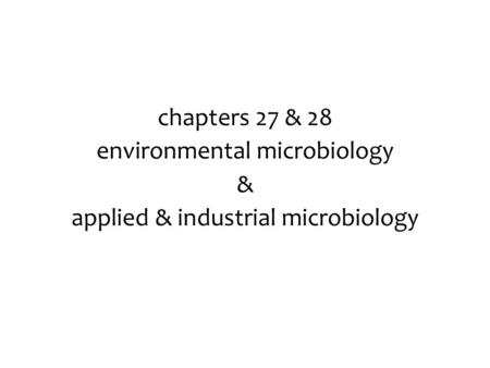 environmental microbiology & applied & industrial microbiology