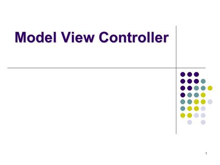 1 Model View Controller. 2 Outline Review Definitions of MVC Why do we need it? Administiriva Changing the display Event flow Dragging at interactive.