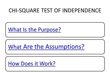 CHI-SQUARE TEST OF INDEPENDENCE