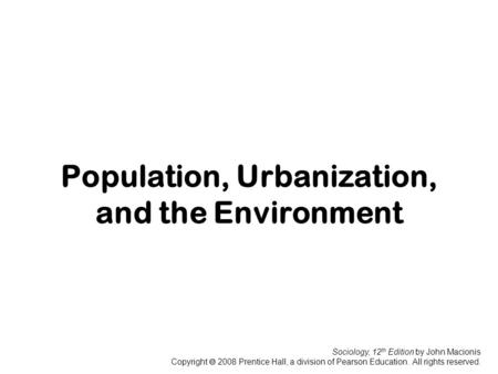 population urbanization and environmental sociology