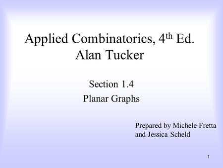 Applied Combinatorics, 4th Ed. Alan Tucker