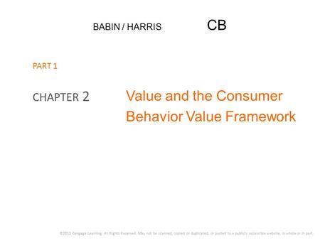 Value and the Consumer Behavior Value Framework