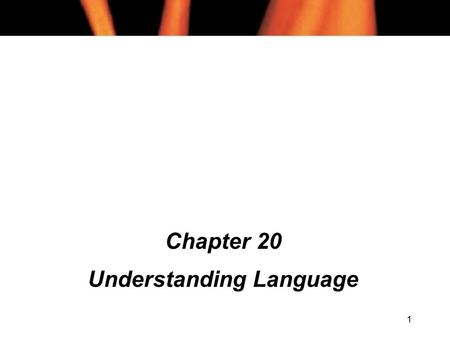 1 Chapter 20 Understanding Language. 2 Chapter 20 Contents (1) l Natural Language Processing l Morphologic Analysis l BNF l Rewrite Rules l Regular Languages.