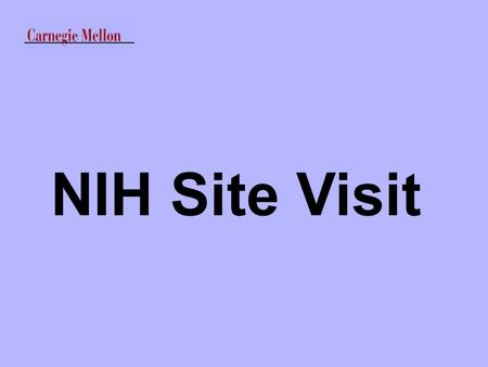 NIH Site Visit. Why: Not for Cause When: July 13, 2004 and Morning of July 15, 2004 Where: Mellon Institute Who: OSP, SPA, Tech Transfer; Psychology;