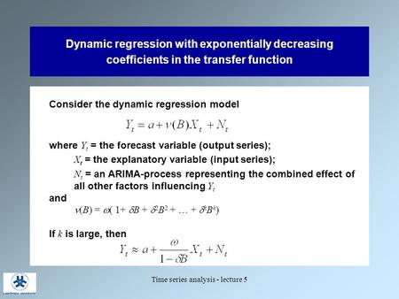 Time series analysis - lecture 5