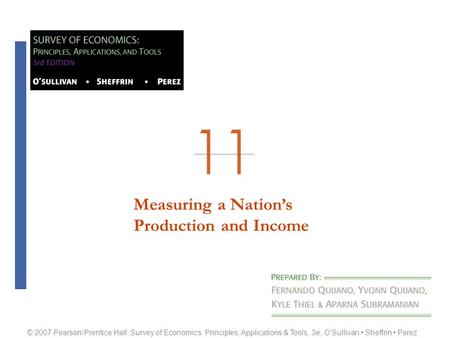 O’Sullivan Sheffrin Perez © 2007 Pearson/Prentice Hall, Survey of Economics: Principles, Applications & Tools, 3e, O’Sullivan Sheffrin Perez Measuring.