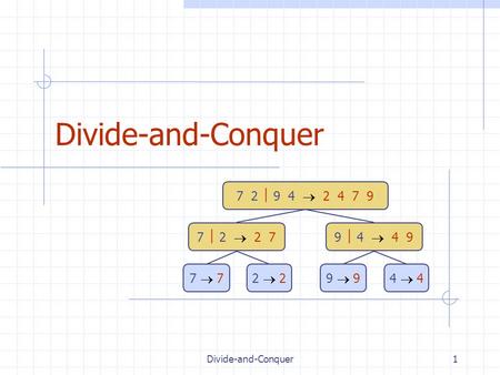 Divide-and-Conquer1 7 2  9 4  2 4 7 9 7  2  2 79  4  4 9 7  72  29  94  4.