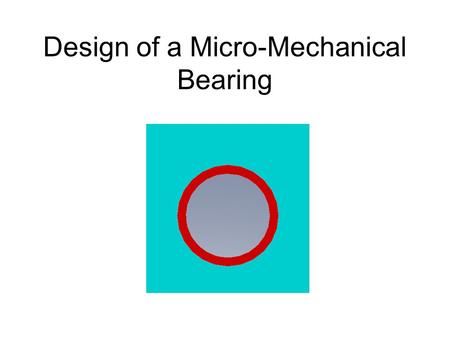 Design of a Micro-Mechanical Bearing. Solid Surfaces The shaft and bearing cage are constructed as an assembly by EFAB technology.15 Ra typical on horizontal.