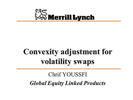 Chrif YOUSSFI Global Equity Linked Products