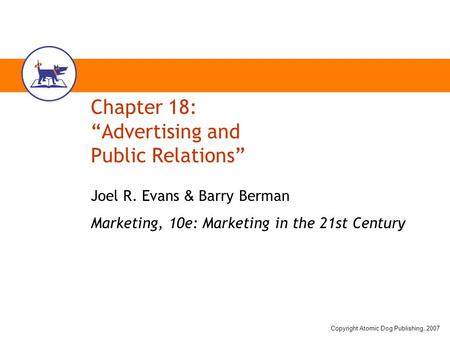 Chapter 18: “Advertising and Public Relations”