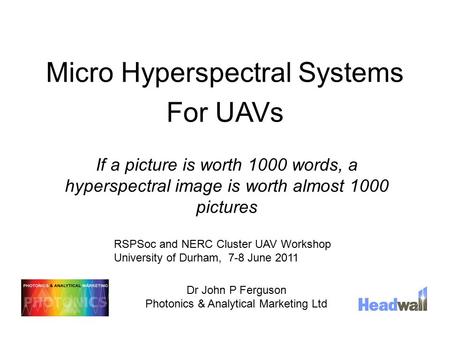 Micro Hyperspectral Systems For UAVs