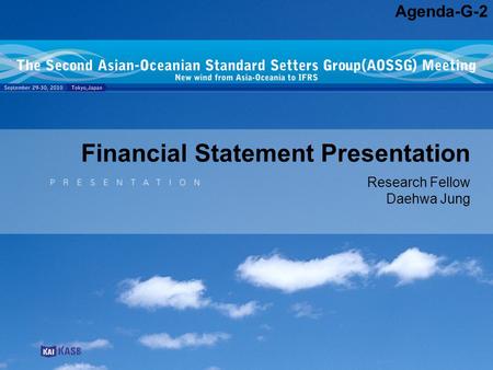 Research Fellow Daehwa Jung Financial Statement Presentation Agenda-G-2.